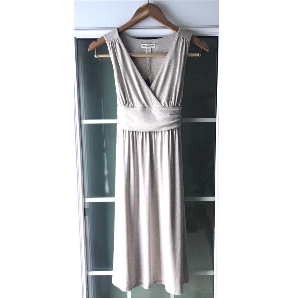 NEW Artisan NY Sand Sleeveless Cinched Dress